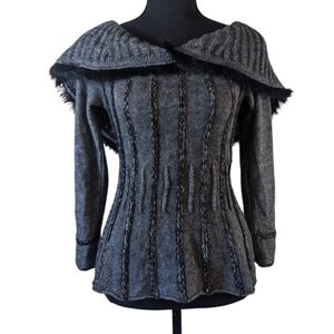 Joseph Ribkoff Gray Sweater with Black Trim